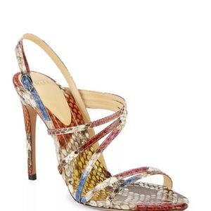 Alexandre Birman multicolored snakeskin print strappy high heels US size 11